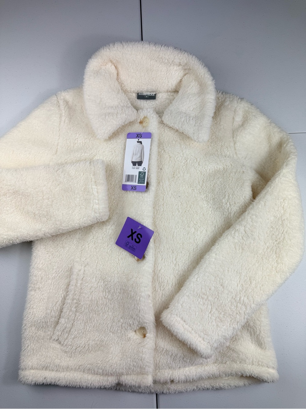 32 degrees women’s Cream Faux Shearling Jacket - XS